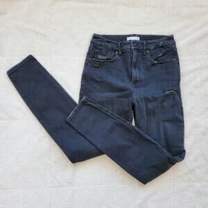 Good American High Rise Distressed Skinny Leg Jeans